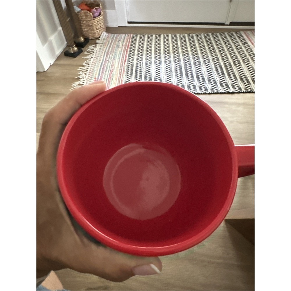 Hallmark oversized Christmas mug soup cereal bowl Peanuts snowball fight 20 oz - Picture 6 of 7